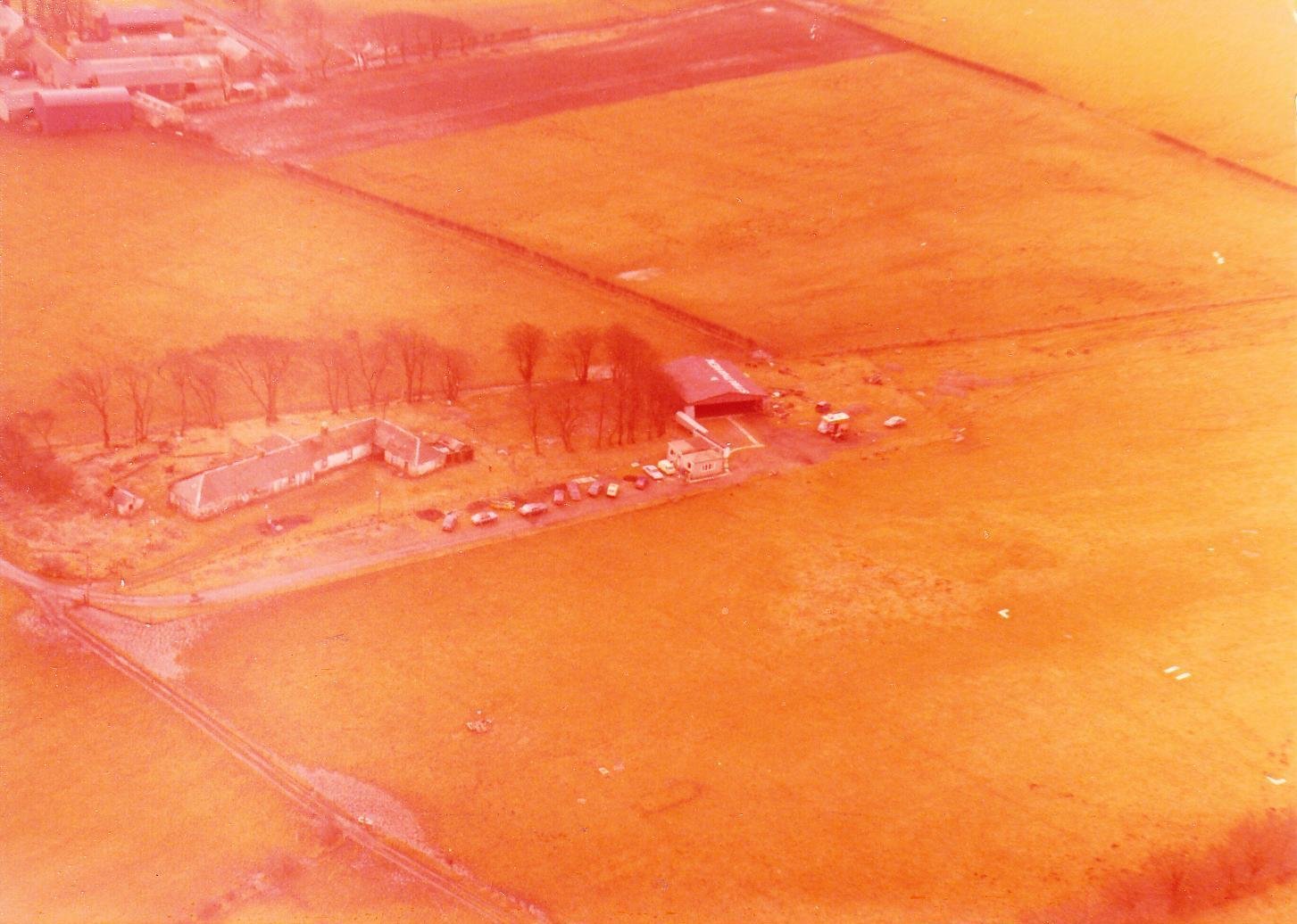 Aerial view, taken from the north east, of Strathaven Airfield in 1979
